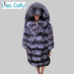 Womens Fur Faux Women Winter Fake Coat Overcoat Silver Long Sleeve Jacket With Hooded Thick Warm 220927