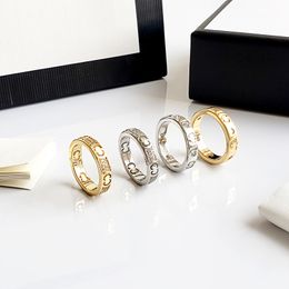 Novo design anéis de banda masculinos femininos anel de casal letras de estrelas anéis clássicos de luxo designer de joias