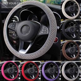 Steering Wheel Covers 2022 Universal 38cm Car Auto Cover Elastic Ice Silk Summer Cool Red