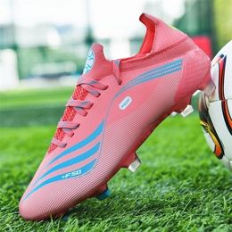 Dress Shoes Pink Soccer Men Ultralight Football Boots Low Cut FGTF Teenagers Sneakers Professional Training 220926