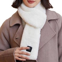 Scarves Electric Heated Scarf USB Rechargeable Imitation Rabbit Hair Soft Three-gear Temperature Control Neck Wrap Warmer for Women Men Y2209