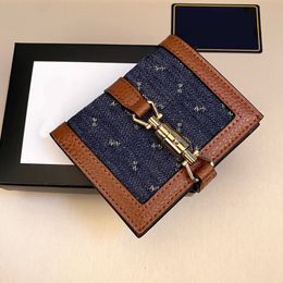 Retro Denim Leather Wallets Full Letter Designer Short Purses Exquisite Hardware Folding Wallet With Box