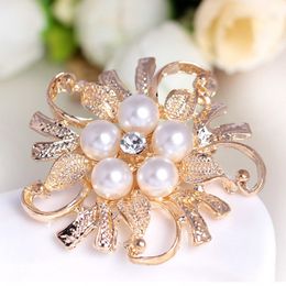 Crystal Flower Brooches Pins Pearl Corsage Silver Gold Brooches Pin Brooches Wedding Corsage Gift Will and Sandy