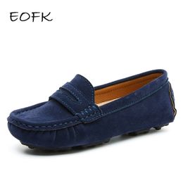 Sneakers EOFK Kids Penny Loafers Flats Shoes Suede Leather Spring Autumn Soft Children Toddle Little Boy Casual Solid Slip On Moccasins 220928