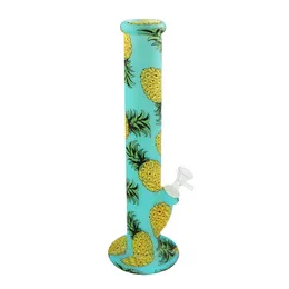 Hookahs glow in the dark water and printed silicone water pipe staright bong hookah non fading glass bongs dab rig thick bubbler