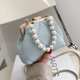 Evening Bags Women's Party Clutch Wedding Crossbody Stylish Pearl Clip Handbags Shoulder Summer Beach 220926