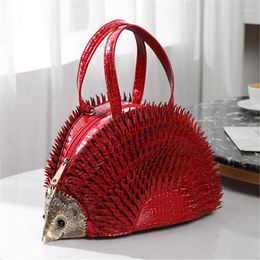 Evening Bags Creative Hedgehog Shape Women Handbags Fashion Red Female Luxury Designer Handbag Leather Crossbody Big Tote Bag