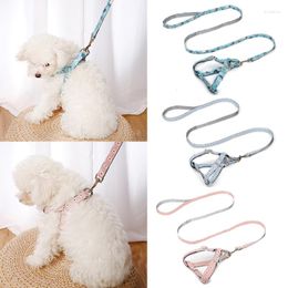 Dog Collars 1/1.5cm Width Pet Puppy Daisy Printed Leash Nylon Adjustable Cat Walking Harness Lead Rope Supplies Accessories