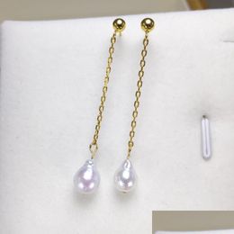 Dangle Chandelier Water Drop Freshwater Pearls Stud Earrings For Women Statement S925 Sier Simple Long Wholesale Prevent Delivery 20 Dhksl