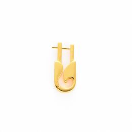 French Niche Design Pin Ear Buckle Earrings Stud Brass Gold-Plated Men's/Women's Temperament High-End Fashion All-Match Jewellery