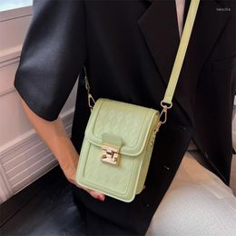 Evening Bags Phone Bag For Women 2022 Fashion Embossed Design Small Trendy Korean Ladies Shoulder Wallet Cross Body Girl Green Black