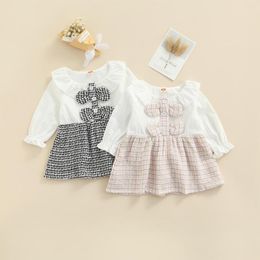 Girl Dresses Born Baby Girls Dress Autumn Spring Princess For Kids Patchwork With Bow Infant Toddler Clothing