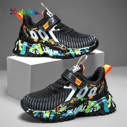 Sneakers Spring Kids Sport Shoes For Boys Running Casual Sneaker Breathable Children's Fashion Platform Light 220928