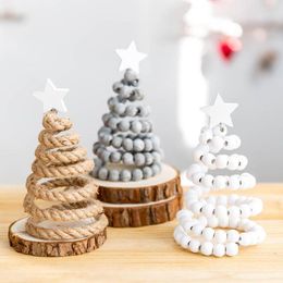 Christmas Decorations Wooden Tree Ornaments Creative Cute Mini Merry Desktop Crafts Small Decoration