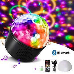 LED Effect Stage Light 3 in 1 Disco Party Lights Bluetooth Speaker 9 Colours Sound Activated Strobe Night Lamp for Bedroom KTV Birthday Gift Kid Night Light