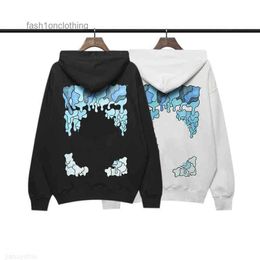 Men s Hoodies Style trend fashion hoodie loose sweatshirtSweatshirts 2022 Fashion Long Sleeves Off Offs Dissolving Gradient with Black White Womans Mans Casual