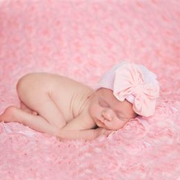Baby Big Bow Newborn Hat Caps Soft Cotton Warm Headwrap Fashion Bowknot Heading Cap For Infant Cute Headwear Toddler Hair Accessories