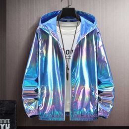 Men's Jackets NEW Summer Colourful Shiny Sunscreen Clothing for Men and Women Couples Thin Breathabor Thin Jacket Trend Large Size T220926