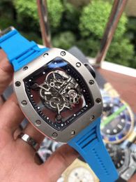 Multifunção Superclone Luxury Mech Mechanical Watch 2022 Richa Milles Automático Hollowed Out Transparent Personalized Luminous Fita Big W