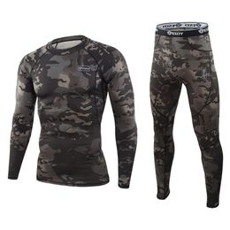 Men's Thermal Underwear Thermal Underwear Men Winter Fleece Warm Tights Compression Quick Drying Set Long Johns Man Camouflage Clothing 220927