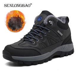Boots Brand Winter Men's Warm Snow High Quality Leather Waterproof Sneakers Outdoor Hiking Work Shoes 220926