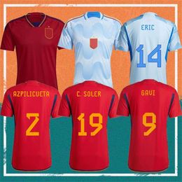 22 23 World Cup soccer jerseys MORATA KOKE GAVI PEDRI FERRAN SERGIO Shirt JORDI ALBA SARABIA GARCIA SARABIA LAPORTE National Team