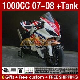 & Tank Fairings For SUZUKI GSXR-1000 K7 GSXR 1000 CC GSXR1000 2007 2008 Bodys 158No.89 1000CC GSX-R1000 2007-2008 Bodywork GSX R1000 07 08 Full Fairing Kit red stock blk