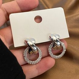 Dangle & Chandelier Statement Fashion Metallic Criss Circle Drop Earrings For Women Personality New Jewellery Earings
