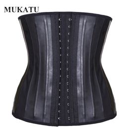 Women's Shapers MUKATU Latex Waist Trainer Corset Belly Slim Belt Body Shaper Modelling Strap 25 Steel Boned Waist Cincher Gaine Amincissante 220928