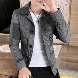 Men's Jackets Autumn Winter New Men's Windbreaker Short Korean Version Of Woollen Coat Fashionable And Comfortable Men's Overcoat T220926