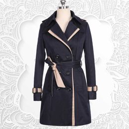 Trench Coats New 2022 Spring Autumn Trench Coat Woman New Korean Single-breasted Mid Long Women Trench Coat Overcoat Windbreaker Female Y2209