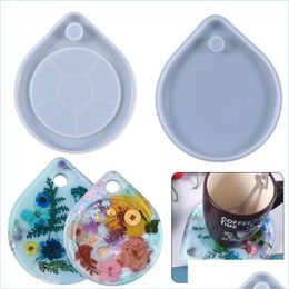 Moulds Resin Coaster Moulds Water Drop Shape With Hanging Hole Sile Mod For Casting Epoxy Diy Craft Delivery 2021 Jewellery Tools Equipmen Dhhj2