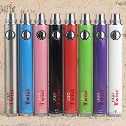 510 UGO Twist Vaporizer EVOD eGo Variable Voltage VV Vape Battery UGO-Twist 650mah 900mah eCig Pen Come With USB Charger By ePacket