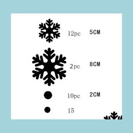 Mats Pads Christmas Wall Door Window Stickers Snowflake Pattern Ornament Xmas Art Glass Decals Decorations For Home Party Drop Deliv Dh4Hr