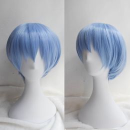 Popular beautiful Rei Ayanami Short Light Blue Cosplay Wig Party Wigs