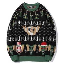Men's Sweaters Ugly Christmas Sweater For gift Santa Elf Funny Pullover Womens Mens Jerseys Loose Sweaters Tops Autumn Winter Clothing 220928