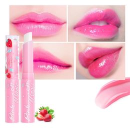 Lip Gloss Strawberry Moisturizing Blam Temperature Change Lipstick Natural Long Lasting Waterproof Nourishing Care Tool Cosmetics