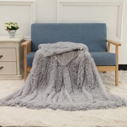 Polyster Double Layer Nap Blankets Coral Fleece Plush Winter Soft Sofa Bed Throw Blanket