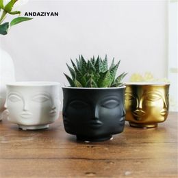 Vases Face Ceramic Pot Home Decoration Flower Vase Designer Storage Candle Holder Jewelry Handcrafted Gifts 220928