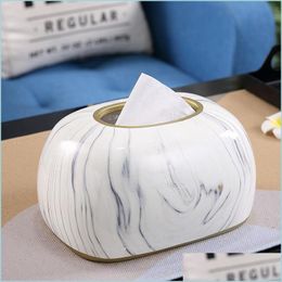 Tissue Boxes Napkins Cermic Home Kitchen Box Paper Dispenser Napkin Holder Case Furnishing Ornaments Office Essential Wedding Drop D Dhzgs