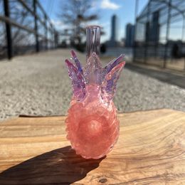 Pink Pineapple Pyrex Thick Glass Pipes Spoon Pipes Tobacco Smoking Herb Bowl Handpipes Handmade Portable Innovative Design Cigarette Holder DHL