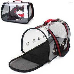 Cat Carriers Transparent Shoulder Bag Pet Carrier Sling Bags Puppy Breathable Mesh Handbag Portable Dog Carrying Outdoor Travel Cage