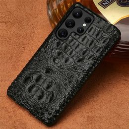 Genuine Real Crocodile Leather Case for Samsung S23 Ultra S22 S21 Alligator Skin Armour Cover