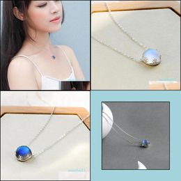 Charm Thaya 55Cm Aurora Pendant Necklace Halo Crystal Gemstone S925 Sier Scale Light For Women Elegant Jewellery Drop Delivery 2021 Earr Oty3B