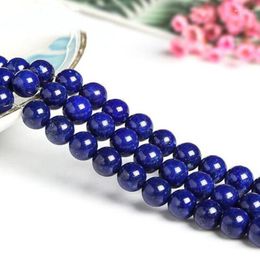 Beads High Quality Natural Colour Lapis Stone 4/6/8/10/12/14mm Smooth Round Necklace Bracelet Jewellery DIY Gem Loose 38cm Wk165