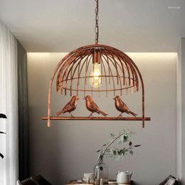 Pendant Lamps Nordic Bird Lights Bedroom Dining Room Lamp Amercian Country Droplight Kitchen Restaurant Headlight Cafe Chandelier