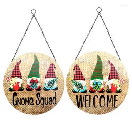 Decorative Figurines Christmas Metal Sign Cute Gnome Pendant Ornament Crafts Decor Gift Supplies For Home Festival Background Decoration