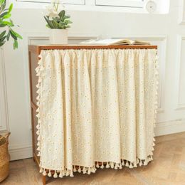 Curtain Punch-free Cotton Daisy Short Pole Type Cafe Shoe Cabinet Fabric Cover Half Privacy Sheet For Home Decor