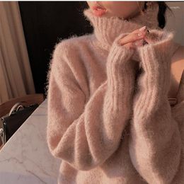 Women's Sweaters Thick Cashmere Cotton Blend Turtleneck Sweater Women 2022 Autumn Winter Sweter Jumper Pull Femme Hiver Knit Pullover