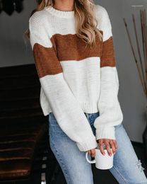 Women's Sweaters 2022 Autumn Winter Boho Jumper Knitwear Women Long Sleeve Tops Holiday Pullover Patchwork Sweater Female Casual Stylish